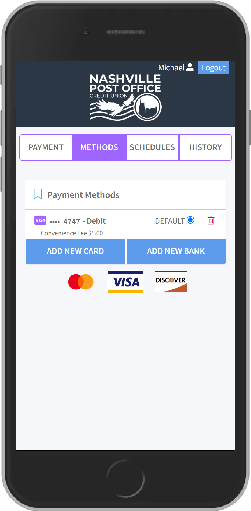 Mobile Screen - Add Your Preferred Payment